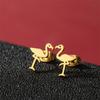 Aretes Pequeños Europeos y Americanos Nuevos para Mujer, Aretes de Flamenco de Acero Inoxidable Modernos y Simples Estilo Ins Personalizados Transfronterizos de Animales