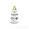 Árbol de Navidad de Amazon con Sombrero Rojo Diamante Muñeco de Nieve Artesanías de Cristal Adornos Decorativos de Escritorio Regalos de Navidad