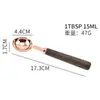 Juego de Tazas y Cucharas Medidoras Juego de Cucharas y Tazas Medidoras de Madera de Nogal Juego de Ocho Piezas de Cucharas Medidoras Doradas Rosadas Herramientas para Hornear