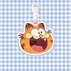 Etiqueta de bagagem de gato Garfield, pingente de mochila, corrente para pendurar, decoração, mercadoria de fã e acessórios