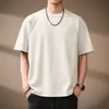 Camiseta Masculina Manga Curta Patchwork Retrô Americana 2026 Verão Novo Estilo Solta Casual Versátil