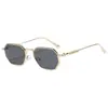 Nuevas Gafas de Sol de Moda Polygon de Alta Gama Tendencia Europea y Americana Personalidad Gafas de Sol Metálicas Gafas con Protección UV para Mujer