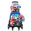 Nueva Lindo Carrito Escolar para Estudiantes de Primaria Grados 3~6 Set de Tres Piezas de Dibujos Animados Mochila Escolar de Dos Ruedas Seis Ruedas para Niños Lista para la Venta