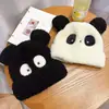 Gorro de Invierno con Suéter para Niños, Engrosado y Cálido, Gorro Protector de Orejas para Niños y Niñas, Gorro de Felpa para Cabeza Grande, Gorro de Panda Súper Lindo para Niños