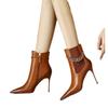 Botines Marrones Vintage Puntiagudos Llegada Nueva Primavera y Otoño Botas Individuales Moda Tacón Delgado Botas Populares 2024 Botas de Cuero Suave para Mujer