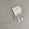 Chapéu de Crochê Feito à Mão para Crianças, Roupa de Inverno e Outono para Exterior, Chapéu de Princesa com Cadarço Quente e Estiloso com Proteção para Orelhas para Bebês Meninas