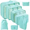 Conjunto de Armazenamento para Viagem Amazon Bolsa de Armazenamento para Viagem Conjunto de Oito Peças Bolsa de Armazenamento para Organização de Roupas de Viagem