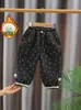 Pantalones jogger florales forrados de forro polar para niñas, pantalones largos cálidos de otoño e invierno para niñas pequeñas, pantalones de chándal versátiles y elegantes, envío directo disponible