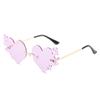 Tendencia de Moda Personalidad Gafas de Sol Sin Marco Amor Llama Gafas de Sol Metálicas para Dama Gafas para Disparo Urbano de Hombres Europeos y Americanos