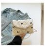 Bolso de Hombro Pequeño de Alto Valor con Lazo para Mujer 2025 Verano Nuevo Simple Estilo Occidental de Pana Estampada Bolso de Axila