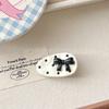 Ins Girl Heart Black and White Bow Oval Duckbill Clip Polka Point Hairpin Sweet Cute Bangs Clip Side Hair Accessories