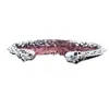 Pulsera de plata de ley 925 personalizada, moda oscura, moderna, para hombre y mujer, con diamante azul, hierba Tang, calavera, diseño abierto de nicho, pulsera de pareja