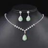 Colar de Gota d'Água com Zircônia Fashion Luxo Leve Temperamento de Alto Padrão Corrente para Clavícula Colar Exquisito de Luxo Leve Brinco Atacado