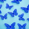 Polvo Brillante Mariposa Hueca 3D hueca imitación metal mariposa decoración de pared hogar sala de estar mariposa tridimensional pegatinas decorativas