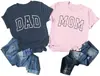 Camisetas Europeias de Tamanho Transfronteiriço Parxily Pai Mãe Combinando para Casais, Camisetas de Anúncio de Gravidez para Mãe e Pai