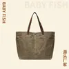 Bolso Tote Unisex Gran Capacidad Lona Encerada Bolso para Viajes Diarios Bolso de Hombro Impermeable Bolso de Compras de Alto Valor
