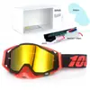 Set de Casco de Motocicleta Clásico en Stock, Gafas Todoterreno, Gafas de Exterior a Prueba de Viento, Gafas de Esquí UV, Gafas de Montar