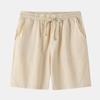 2023 Amazon Verão Novo Masculino Cor Sólida Algodão Linho Shorts Confortáveis Tamanho Grande Moda Casual Esportes Casa Calças