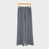 Pantalones clásicos de todo fósforo con cintura elástica y cuatro agujas planas, pantalones de pierna ancha para otoño e invierno, nuevos pantalones rectos de punto de cachemira pura que adelgazan a las mujeres