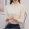 2023 Nuevo de Terciopelo otoño e invierno adelgazante camiseta interior de manga larga para mujer cien prendas interiores medio cuello alto top ajustado camisa pequeña