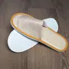 Chinelos de hotel respiráveis descartáveis de algodão e linho com meia-calça para pousadas, uso doméstico interno, disponíveis para atacado