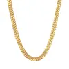 Collar cubano chapado en PVD cadena cubana de dos capas de oro de 18 quilates collar de cadena versátil simple para la clavícula hip-hop no se decolora para mujeres
