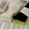 Calcetines de lana gruesa estilo Nut mummy Yu Wenle para mujer, de longitud media hasta la pantorrilla, calcetines de moda estilo japonés, cálidos para primavera y otoño, estilo celebridad de internet