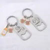 Abrebotellas de Cerveza Nuevo Transfronterizo Llavero de Acero Inoxidable Se Puede Grabar Colgante para Bolsa como Regalo del Día del Padre para Novio