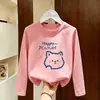 Camiseta de Manga Larga para Niñas, Nuevo Estilo Coreano Otoño 2026, Camiseta Básica Casual para Niños Mayores, Top de Cuello Redondo para Niños, Ropa de Otoño