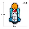 Cohete Estrella Serie Nave Espacial Tela Bordada Pegatina Combinación Traje Insignia Redonda Parche Etiqueta Bordada por Computadora