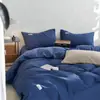 Juego de cuatro piezas de algodón 100% con tejido gofrado, de lujo y alta gama estilo Ins, funda de edredón de algodón puro, sábana, sábana bajera ajustable, juego de ropa de cama simple de cuatro piezas