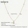 Item Popular Transfronteiriço: Colar com Pingente Mini Cruz Cravejado de Diamantes, Joia de Aço Inoxidável Banhado a Ouro 18K, Acessório de Design de Nicho