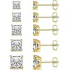 Pendientes Cuadrados de Diamante de Acero Inoxidable 316L Transfronterizos Europeos y Americanos Pendientes de Cristal Diamante Zirconia de Cuatro Garras Pendientes para Mujer Venta al por Mayor