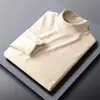 Camiseta base térmica de doble cara para hombre para otoño e invierno con cuello alto tipo tortuga, camiseta de manga larga con forro polar, camiseta interior de cuello medio