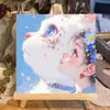 Gatito Lindo con Bufanda Pintura al Óleo Digital para Colorear DIY Interactivo Padre-Hijo Amigable para Principiantes Pintura Decorativa Acrílica
