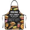 Nuevo delantal sin mangas con estampado de hamburguesa, pizza y dona de dibujos animados, esencial para el hogar, antiincrustante, a prueba de aceite, mono