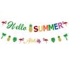 Guirnalda de decoración para fiesta hawaiana, bandera colgante de piña, cocotero, diseño de ambiente, hola verano
