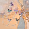 Popular aleación cristal mariposa perla colgante cadena joyería para uñas Nuevo Aurora mariposa tridimensional accesorios de diamantes