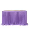 Saia de mesa de chiffon com velcro espessado transfronteiriça, divisória de cor sólida para mesa de sobremesas, decoração de palco para festa de casamento