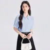 2026 Verano Ropa Profesional Formal Trabajo Desplazamiento Entrevista Camisa Blanca Gasa Manga Corta para Mujer