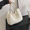 Bolsa de Burbujas Plegable para Mujer Estilo Coreano ins Bolso Tote de Hombro Corazón de Chica Bolsa de Compras Portátil Fresca Bolsa de Nube