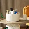 Caja de almacenamiento giratoria de escritorio, soporte para brochas de maquillaje, organizador de cosméticos, soporte de mesa para pinceles de sombra de ojos