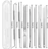 Set de Herramientas para Manicura de Nueve Piezas para Uñas Encarnadas, Uñas Gruesas y Duras, Cuidado y Recorte, Cortauñas Doble Cara, Limpiador de Ranuras de Uñas