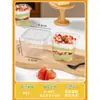 Caja de Tiramisú Caja para Pastel Mousse Empaque Desechable para Postre Cuadrado de Crema Transparente Frasco Pequeño para Llevar