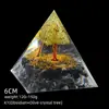 Transfronterizo 6cm Cristal Natural Letra Dorada Adorno Decorativo de Escritorio para el Hogar Pirámide de Resina para Chakra Yoga Meditación