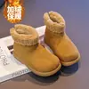 Botas de Neve Femininas com Lã Novas Botas de Inverno 2025 Botas Curtas Infantis Sapatos de Inverno Sapatos de Algodão Espessos Sapatos de Algodão Duplo
