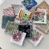 Pañuelo Cuadrado Floral Vintage Estilo Japonés Versátil Primavera y Verano Artístico Fresco Pequeño Pañuelo de Algodón Pañuelo Decorativo Delgado de Seda para Mujer