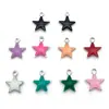 10 Colgantes DIY de Acero Inoxidable con Forma de Estrella de Cinco Puntas, Luna, Corazón, Cruz con Goteo de Aceite Mezclados Aleatoriamente con Múltiples Opciones para Elegir
