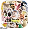 50 Paquetes de Expresiones de Animales Lindos, Pegatinas Divertidas Realistas, Bolsas para Teléfono Móvil para Niños, Pegatinas Impermeables para Agendas