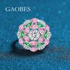 Anillo Abierto Serie Candy Hai Rui para Mujer Plata de Ley 925 Rosa Verde 1 quilate Moda Boda Anillo de Diamantes